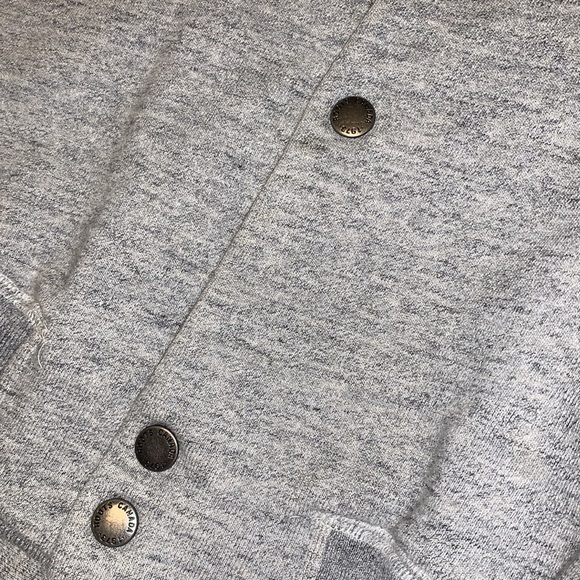 Roots Canada Grey Thick Jersey Cotton Sweater Jacket - Women’s Size XL - Picture 10 of 10